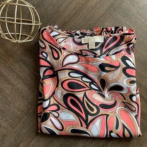 Michael Kors | Women’s Short Sleeve Multi-Colored Blouse | L